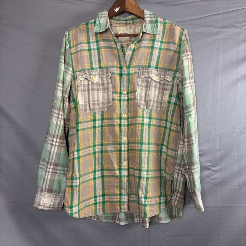 Ralph Lauren Denim & Supply Womens Plaid Long Sleeve Button Down Shirt SZ M
